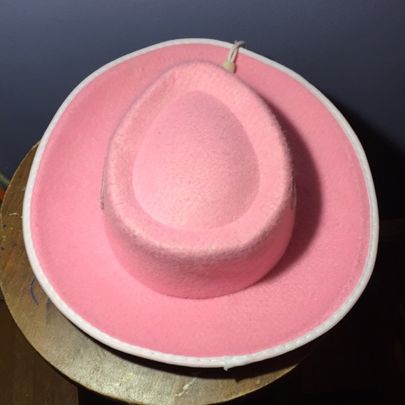 Girls pink felt cowgirl hat western 13” small Tweetsie style cap - Picture 5 of 11